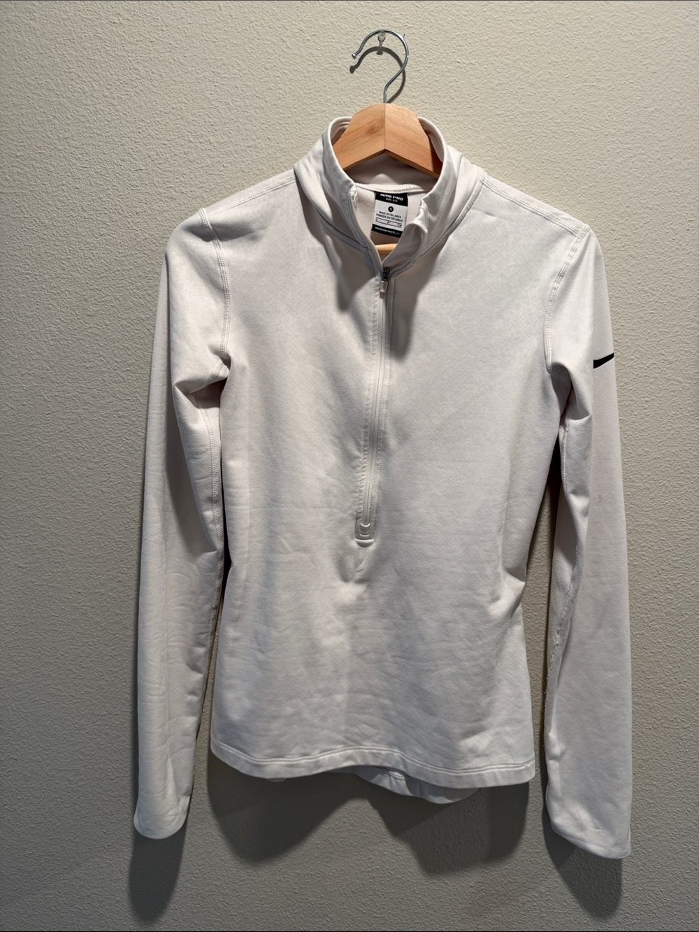 NIKE PRO DRI-FIT 1/2 Zip Jacket Size Small (White) (Half-Zip)